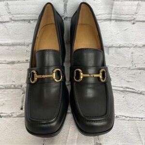 Nine West Black Flats with Gold Detail